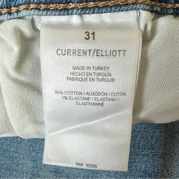 CURRENT ELLIOTT C/E Original Boyfriend Jeans Whitewashed Sunny Destructe… - Picture 8 of 9